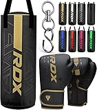 RDX Kinder Boxsack 2ft und Boxhandschuhe Set, Gefüllt Junior Kara Sandsack für Boxen, Kampfsport...
