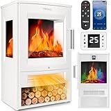 TRESKO® Elektrokamin mit Heizung inkl. Fernbedienung & WiFi App | Kamin elektrisch 1800W...