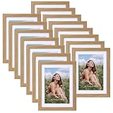 Vasemouh Naturholzfarbene Bilderrahmen 15er-Set, für 13x18 Bilder mit Passepartout oder für Bilder...