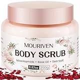 5% Niacinamide Peeling-Körperpeeling für Frauen - Rosen-Peeling mit Niacinamid, Rosenöl &...