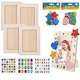 Heyu-Lotus 9 Stück DIY Holzbilderrahmen Sets, 19x14 cm Kinder Bilderrahmen Bastelsets mit...