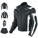 A-Pro Motorradjacke CE Protektoren Sport Textil Motorrad Thermofutter Weiss XL