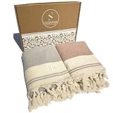 SIEGENTHAL® Hamamtuch 2er Pack – Leichtes Strandtuch & Saunatuch aus 100% recycelter Baumwolle...