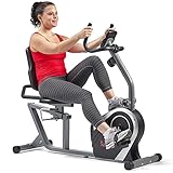 Sunny Health & Fitness Heimtrainer für zu Hause, magnetisches Liegerad mit 8 Widerstandsstufen,...