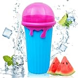 Slushy Maker, Apritsce 500 ml Slush Becher, Silikon Squeeze Slushy Becher mit 2 in 1 Strohhalm und...