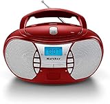 Karcher RR 5025-R tragbares CD Radio (CD-Player, Boomboxen, UKW Radio, Batterie/Netzbetrieb, AUX-In)...