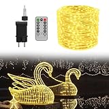 UISEBRT LED Lichterschlauch Außen,Strombetrieben Lichterkette mit Fernbedienung &...