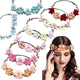 8 Stück Hochzeit Haarkranz Krone, Blumenkranz Haarkranz Haarband, Blumen Haarband, Blumenkranz...