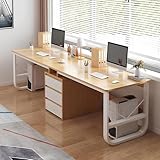 Zwei-Personen-Schreibtisch mit Schubladen – Großer Computertisch aus Holz für Home Office –...