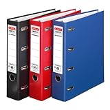 Doppelordner 3er Pack farbig sortiert maX.file protect A4 rot schwarz blau 7cm 2xA5quer Ablage...