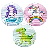 Laterne Kinder St Martin,3 Stück Lampion Kinder mit Bunten Motiven,Papierlaterne für Sankt...