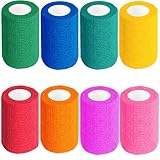 Selbstklebender Verband, 8 Rollen x 7,5cm x 4,5m Pflaster Rolle Verbandsmaterial, Elastische Binde...