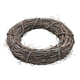 XL Deko Rattankranz Natur - 45 cm - Holz Türkranz groß zum Dekorieren - Weide Rattan Kranz...