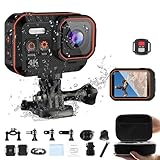 novzzovaz Action Cam 4K Mini Kamera WiFi Sportkamera Wasserdicht IPX8 Unterwasserkamera mit Zubehör...