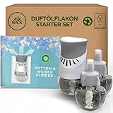 Air Wick Duftstecker – Starter Set mit 3 Nachfüllern – Raumduft Cotton und Weißer Flieder –...