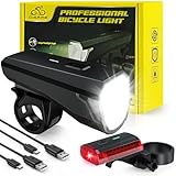 Gisaae Fahrradlicht, USB Wiederaufladbare Fahrradlicht Set, Fahrradlicht Vorne mit 1700mah...