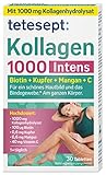 tetesept Kollagen 1000 Intens – Nahrungsergänzungsmittel mit Kollagen, Vitamin C, Biotin, Kupfer...