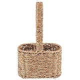 Decorasian Flaschenhalter Korb geflochten aus Seegras - Flaschenträger für 2 Flaschen