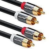 deleyCON 0,5m Cinch Kabel Stereo Audio Cinch RCA Kabel 2x Cinch Stecker zu 2x Cinch Stecker...