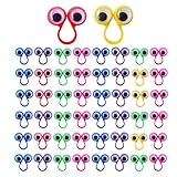 Augen Fingerpuppen | 50 Stück Wackelaugen An Ringen,Bunte Fingerpuppen Set Als Partygeschenke Für...