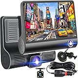 Retoo Dashcam Auto Vorne Hinten, Autokamera 360, Camera Auto, 3 in 1, 170 Weitwinkel, G Sensor, Dash...