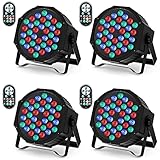 U`King 4er Pack LED Par Strahler 36 LED Bühnenlicht Partylicht RGB mit Fernbedienung, Discolicht...