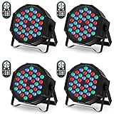 U`King 4er Pack LED Par Strahler 36 LED Bühnenlicht Partylicht RGB DMX512 mit Fernbedienung,...