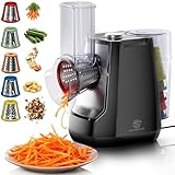 SUPERLEX Gemüseschneider Elektrisch 5-in-1 Gemüsehobel mit 5 Austauschbaren Trommelklingen...