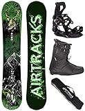 Airtracks Herren Snowboard Set Freeride Freestyle Forest King Carbon Wide Hybrid Rocker 160 -...