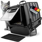 CROPLAS Katzenklo mit Deckel und Aktivkohlefilter, inklusive Katzenklo Matte und Katzenklo Schaufel...