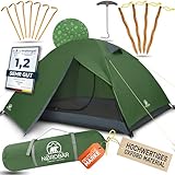 NORDBÄR® Zelt für 2-4 Personen Ultraleicht & wasserdicht | 2-4 Mann Zelt für Camping, Trekking,...