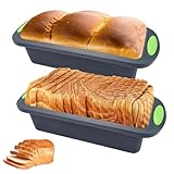 CAIEJSAEN Silikon Brotbackform Kasten 28 x 12 x 6,5 cm, 2er Set Kastenform Kuchen, Rechteckig...
