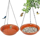 VUWEZ Vogelfutterstation zum Aufhängen und Vogeltränke für draußen, Wildvogel-Futterspender,...