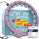 Swiss Activa+ S2 XXL Smart Hula Hoop Reifen Erwachsene - Bis zu 120cm - Hula Hoop mit Gewicht Kugel...