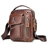 BAIGIO Umhängetasche Herren Leder Schultertasche Vintage Crossbody Bag Messenger Herrentasche zum...