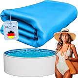poolomio Poolfolie blau für Stahlwandpool rund 400 x 90 cm | Poolinnenfolie Aufstellpool Winterfest...