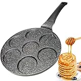 Amalindo Pancake Pfanne 26cm | 7 Loch Tiere Karikatur Pancakepfanne | Antihaft-Beschichtung |...