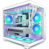 MUSETEX PC Gehäuse ATX,6 PWM ARGB Lüfter vorinstalliert,360MM Rad Unterstützung,Type-C Gaming PC...