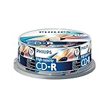 Philips CD-R Rohlinge (800 MB Data/ 90 Minuten, Multi Speed Aufnahme, 25er Spindel)