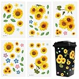 Mülleimer Blumen Aufkleber, 82pcs Aufkleber für Mülltonnen Selbstklebende Wheelie Bin Etiketten...