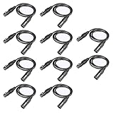 TSSS 10 Stück 1 Meter 3 Pin Stecker XLR Buchse Zwischenstecker Kabel DMX Signal Draht für...