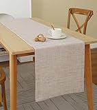 XNSHUN Tischläufer Leinenoptik Tischwäsche, Abwaschbar & Fleckenabweisend Table Runner, Läufer...