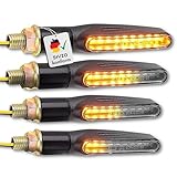 Binego® 4x LED Blinker Motorrad E Geprüft mit Lauflicht LED | Universelle Mini Blinker Moped...