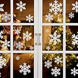 Naler 85 Schneeflocken Fensterbild Abnehmbare Fensterdeko Statisch Haftende PVC Aufkleber Winter...
