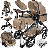 KESSER® Loops 3 in 1 Kinderwagen Kombikinderwagen Komplett-Set inkl. Babywanne & Buggy Sportsitz &...