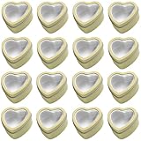 Lejelyma 16pcs kleine Dosen mit Deckel, herzförmige Metallkiste mit klarem Fenster,...