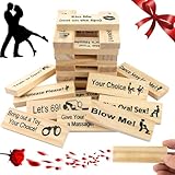 Der Lust Tower, 48 Stück Super freches Blockturm-Spiel Valentins-Taumelturm Blockspiele for Paare...