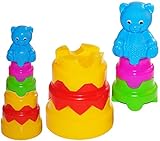 alles-meine.de GmbH XL- Steckpyramide - Kunststoff mit Aufsätzen - Teddy Steckspiel...