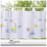 heimtexland ® Scheibengardine Kinderzimmer Fensterdekoration HxB 45x120 cm Kind Baby Deko Gardine...