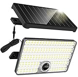 FLOWood Solarlampen für Außen, 100LED Superhelle 2000LM Solarleuchten mit Bewegungsmelder und 3...